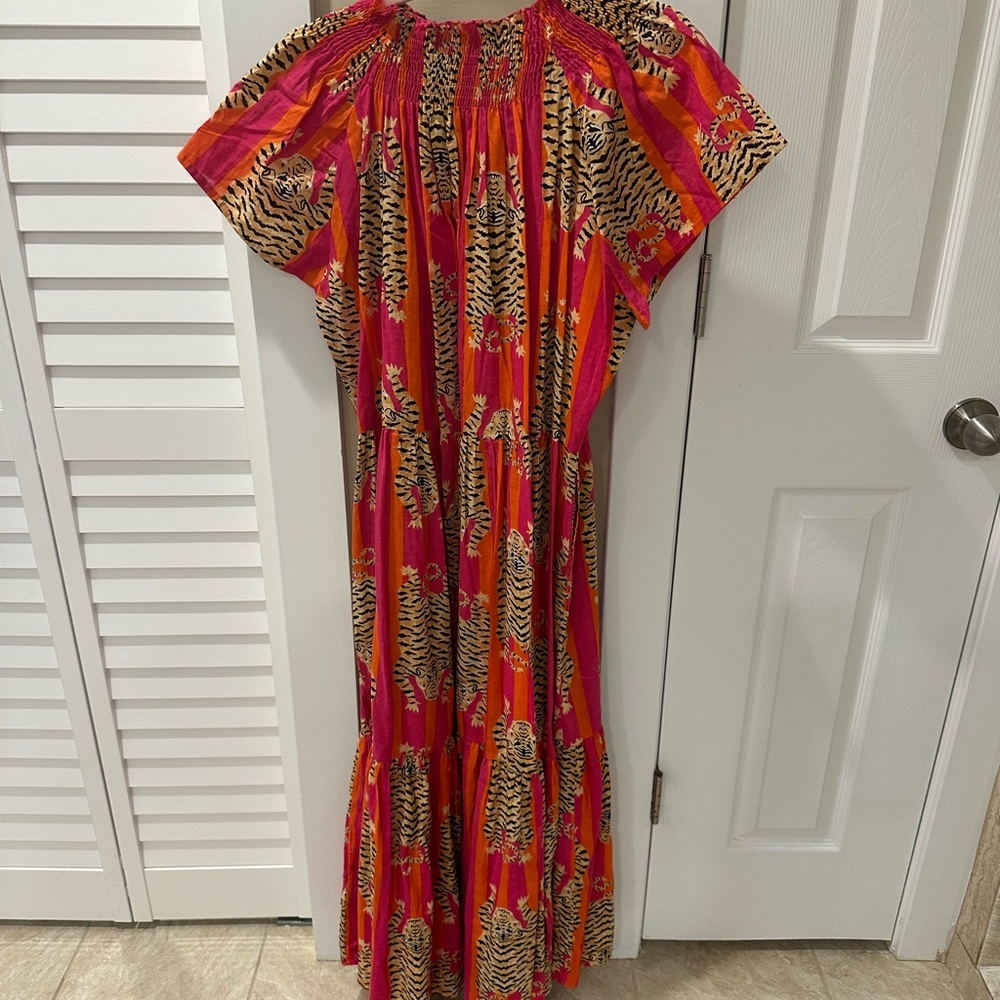 MIDI tiger Dress Orange/Pink